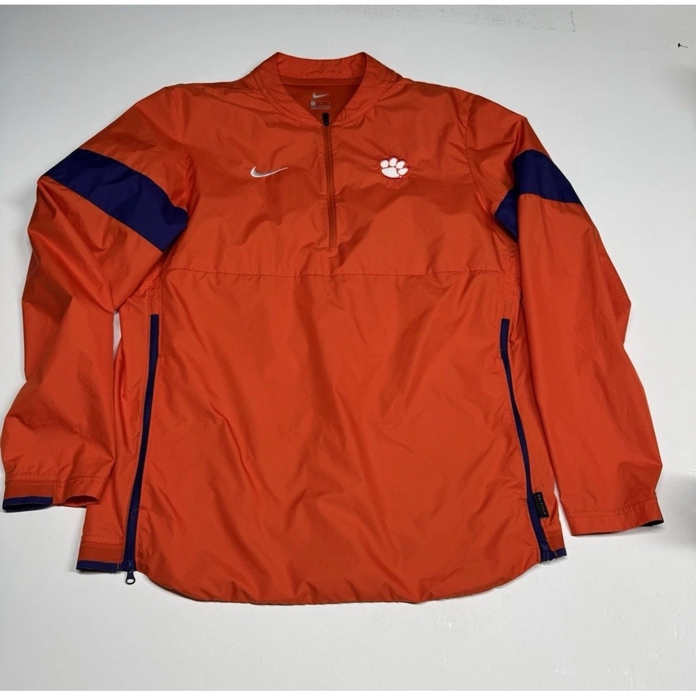 Clemson Tigers Jacket Men‎ Medium Orange Nike Windbreaker 1/4 Zip Adult M NCAA